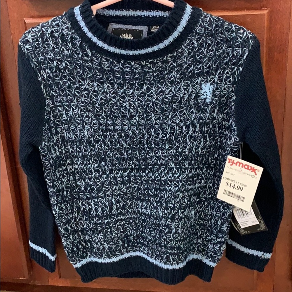 24month blue weave sweater